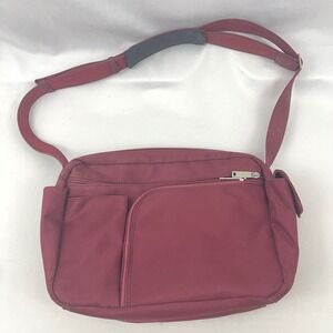 DayMakers Burgundy Nylon Crossbody‎ Travel Purse Bag